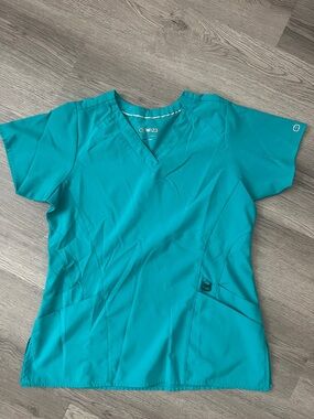 WonderWink Teal V-Neck Scrub Top